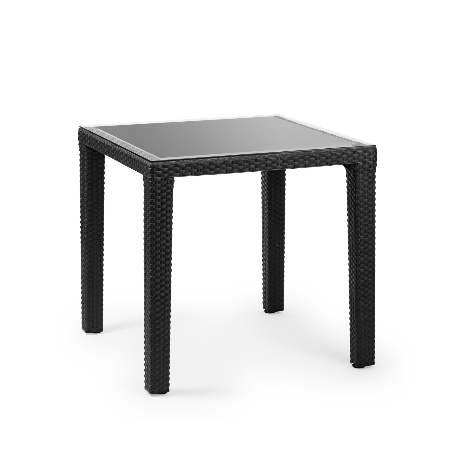 Τραπέζι Rattan 80x80 cm Μαύρο