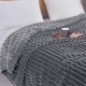 Κουβέρτα Flannel Ριγέ Υπέρδιπλη Σκούρο Γκρι