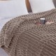 Κουβέρτα Flannel Ριγέ Υπέρδιπλη Καφέ