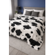 Κουβέρτα Fleece Cow Print Λευκό-Μαύρο