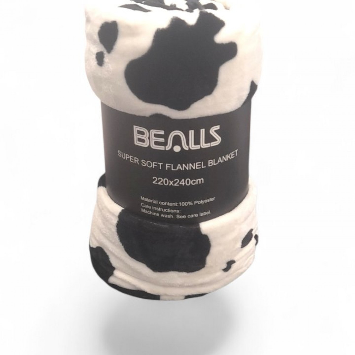 Κουβέρτα Fleece Cow Print Λευκό-Μαύρο